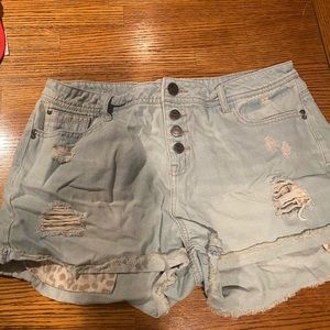 LEI Tatum High Rise Destroyed Jean Shorts